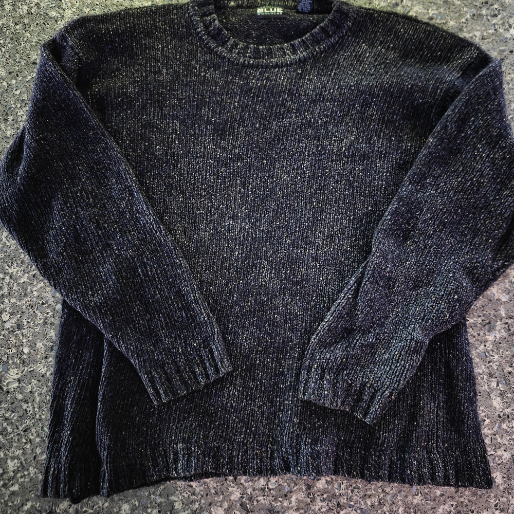 Wool/Silk Structure Blue Sweater